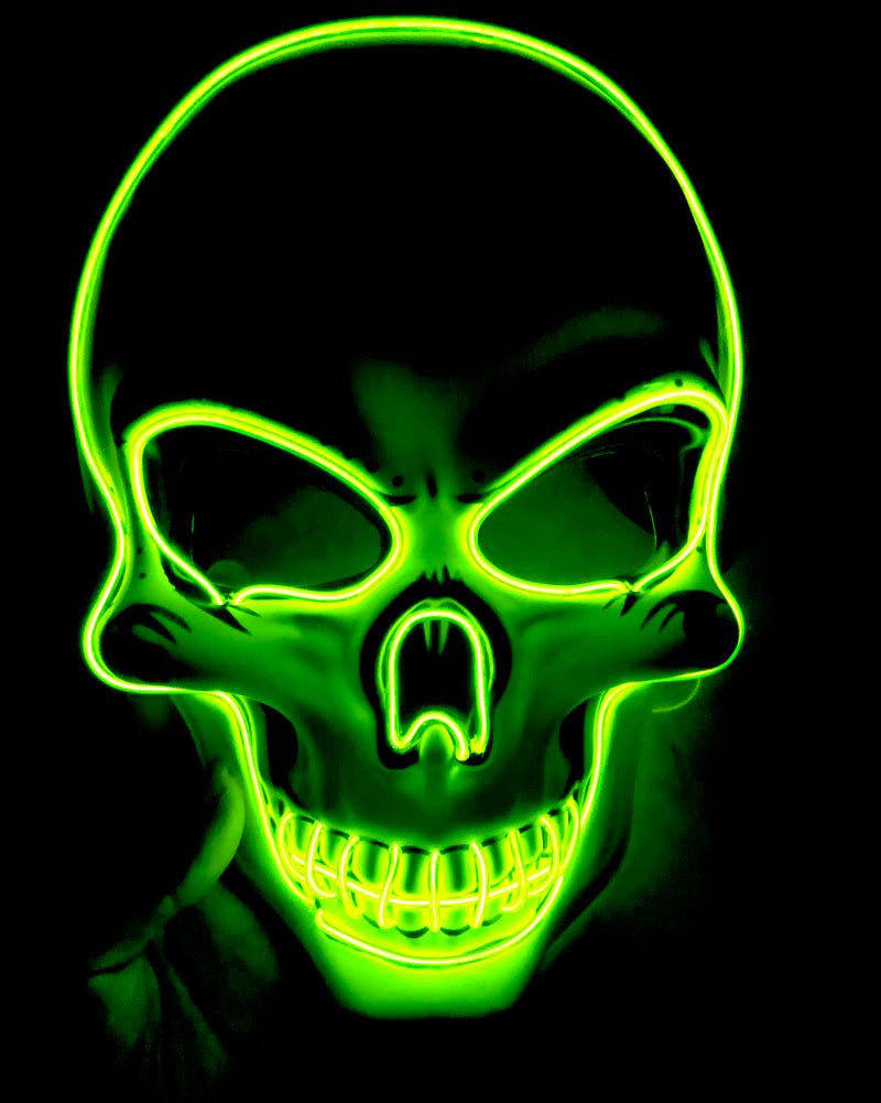 halloween 2023 skeleton mask led glow scary mask - 4